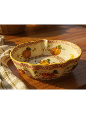 Temp-tations by Tara Old World 2 Qt Pumpkin Casserole Dish Bakeware